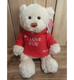 Gund "Message Bear" 12吋白色 "I Love You" 泰迪熊